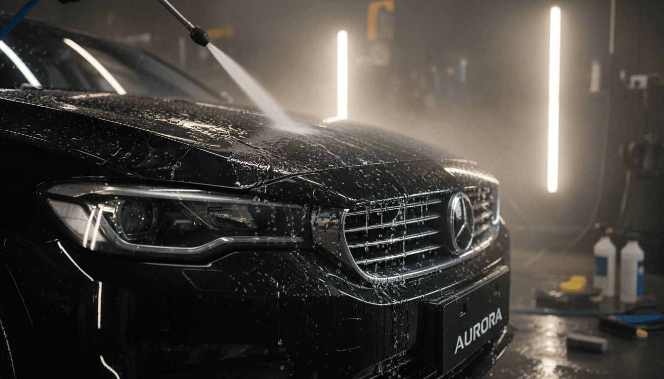 Basic Wash service - hand washing a vehicle